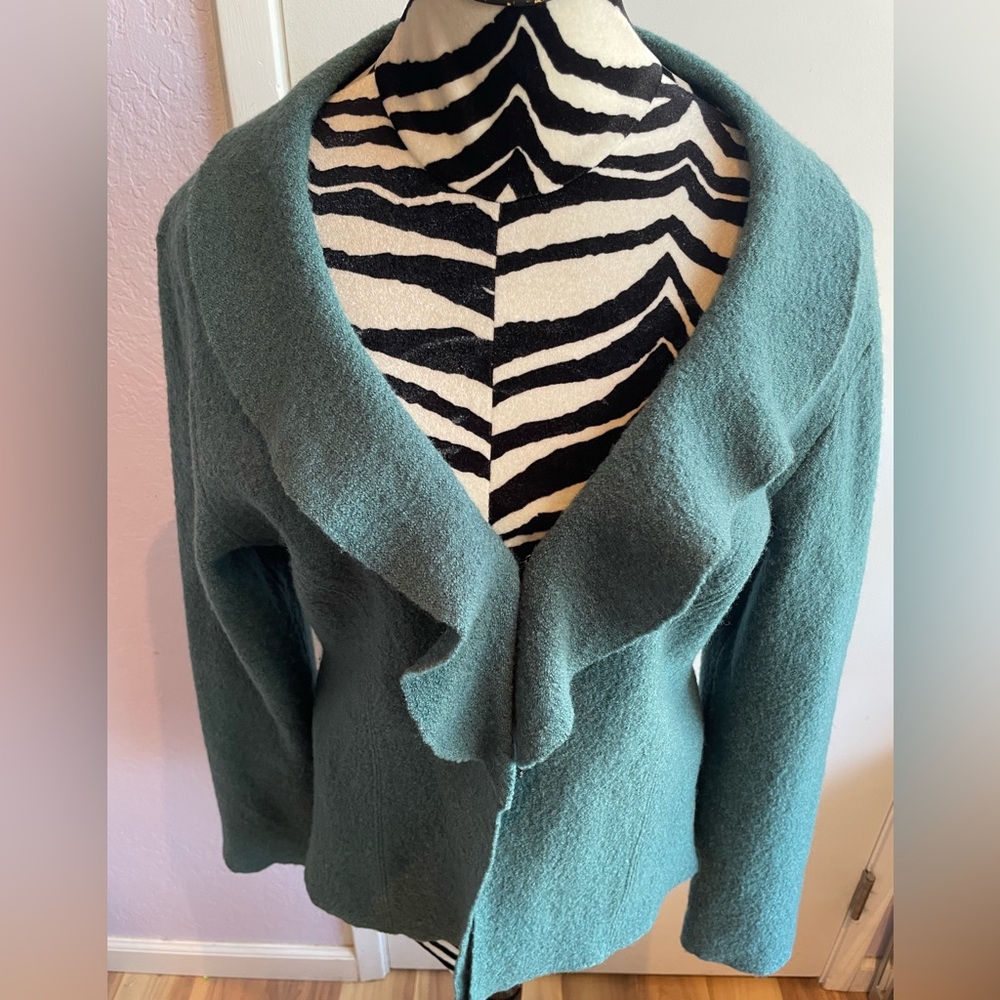 Vintage Monterey Bay Teal Knitwear Sweater Cardigan - Picture 4 of 6
